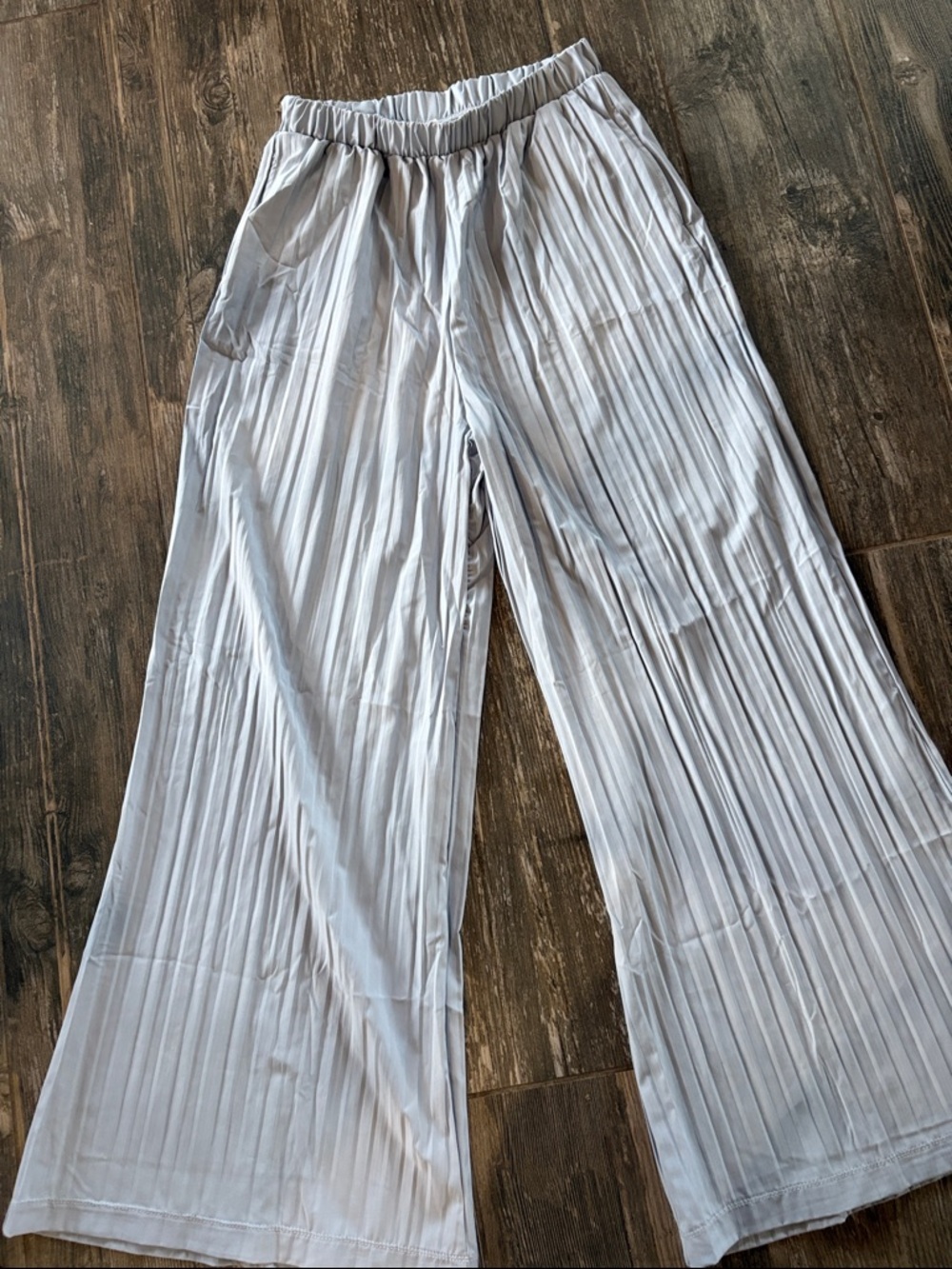 Light blue shine Pleated Wide Leg Pants size large